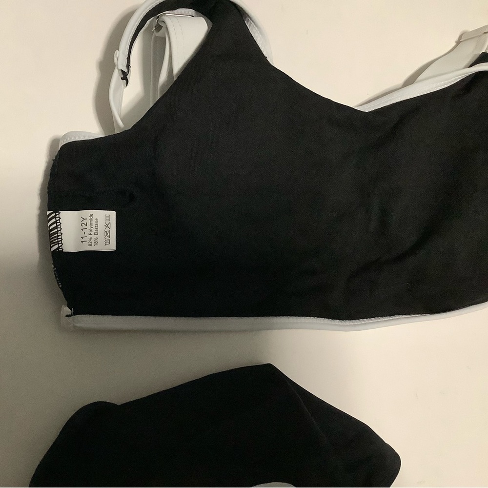 Teens’Black and White Bikini Set 3 pieces Sz 11-12 Y. NWOT - Picture 8 of 8
